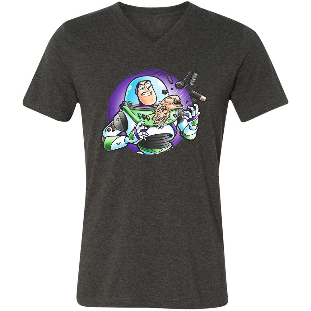 Unisex V-Neck T-Shirt - WGDGBRFN - Dark Grey Heather - 8