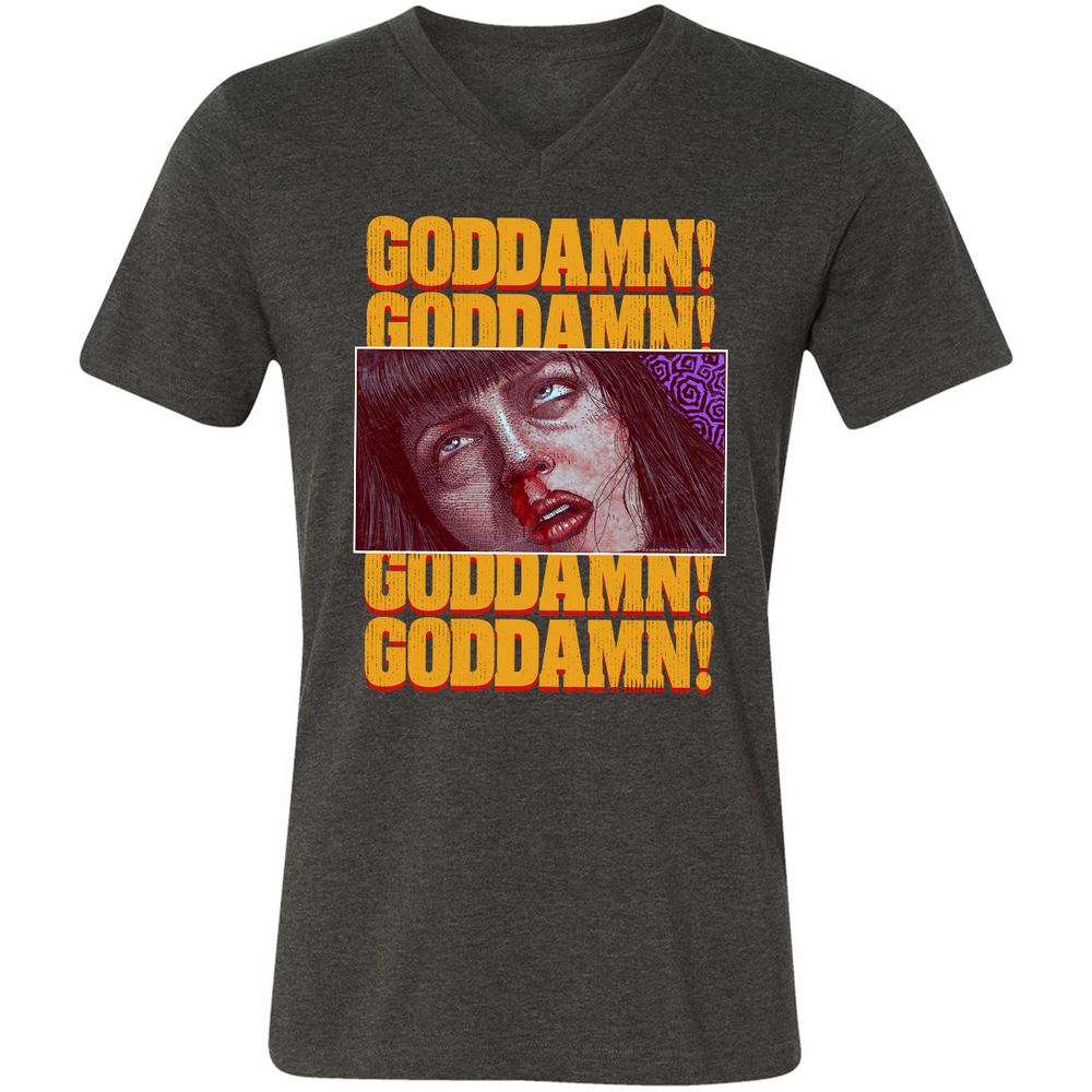 Unisex V-Neck T-Shirt - A4VPZZ6E - Dark Grey Heather - 8