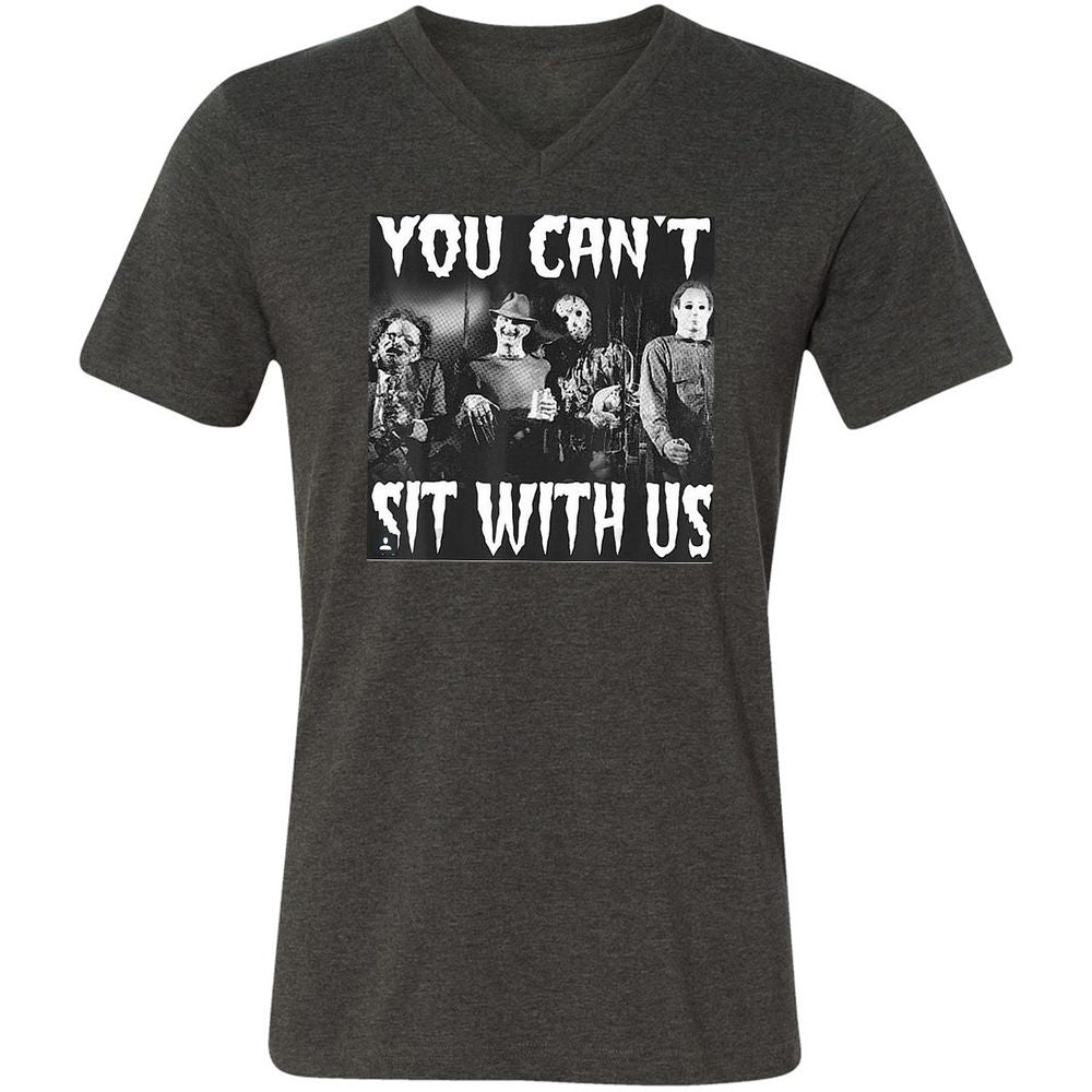 Unisex V-Neck T-Shirt - DNK2J5Q8 - Dark Grey Heather - 8