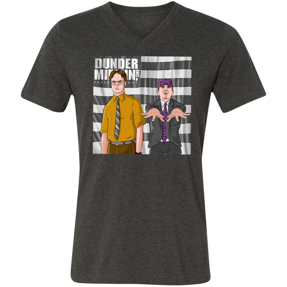 Unisex V-Neck T-Shirt - 78FT7P78 - Dark Grey Heather - 8