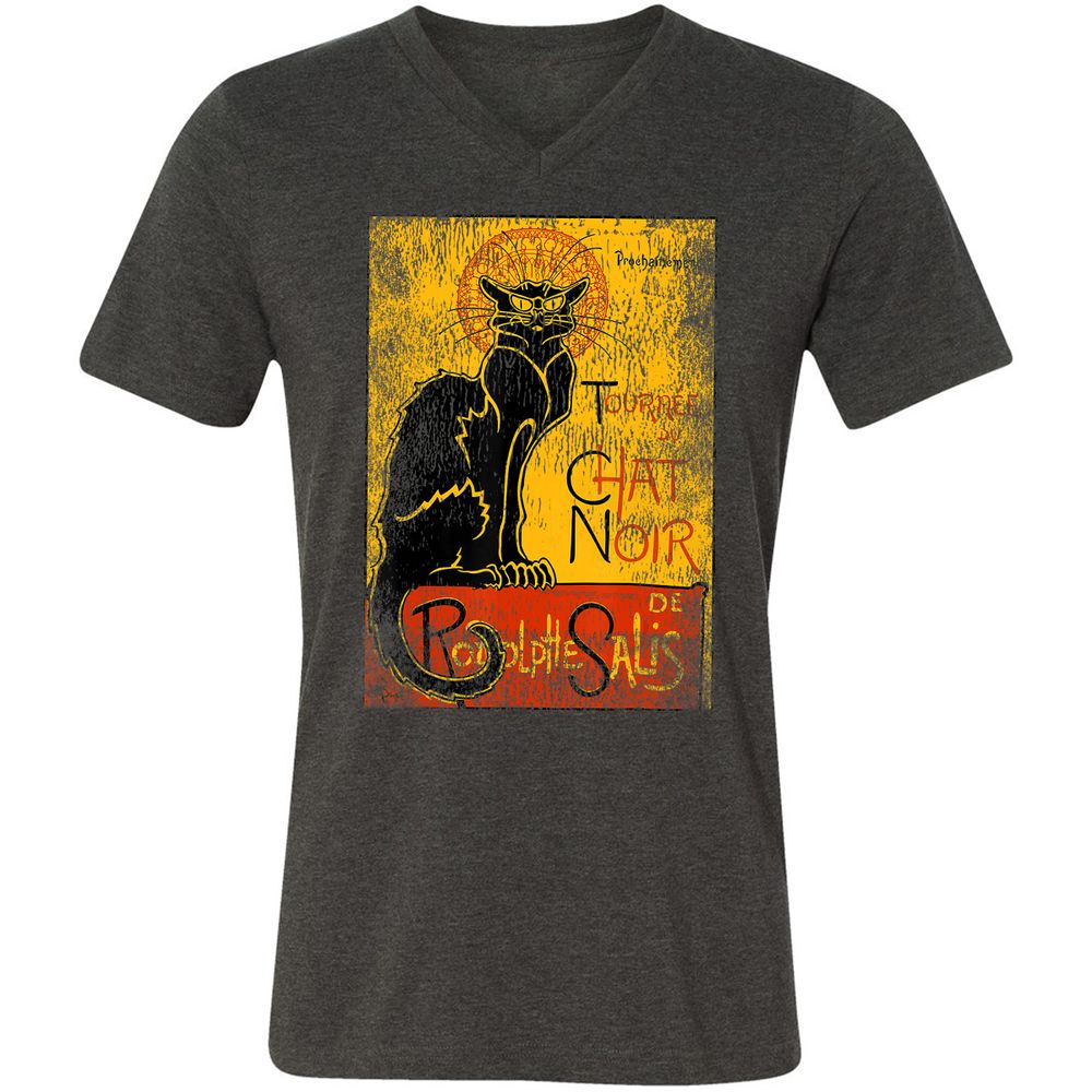 Unisex V-Neck T-Shirt - C1J6LBJW - Dark Grey Heather - 8