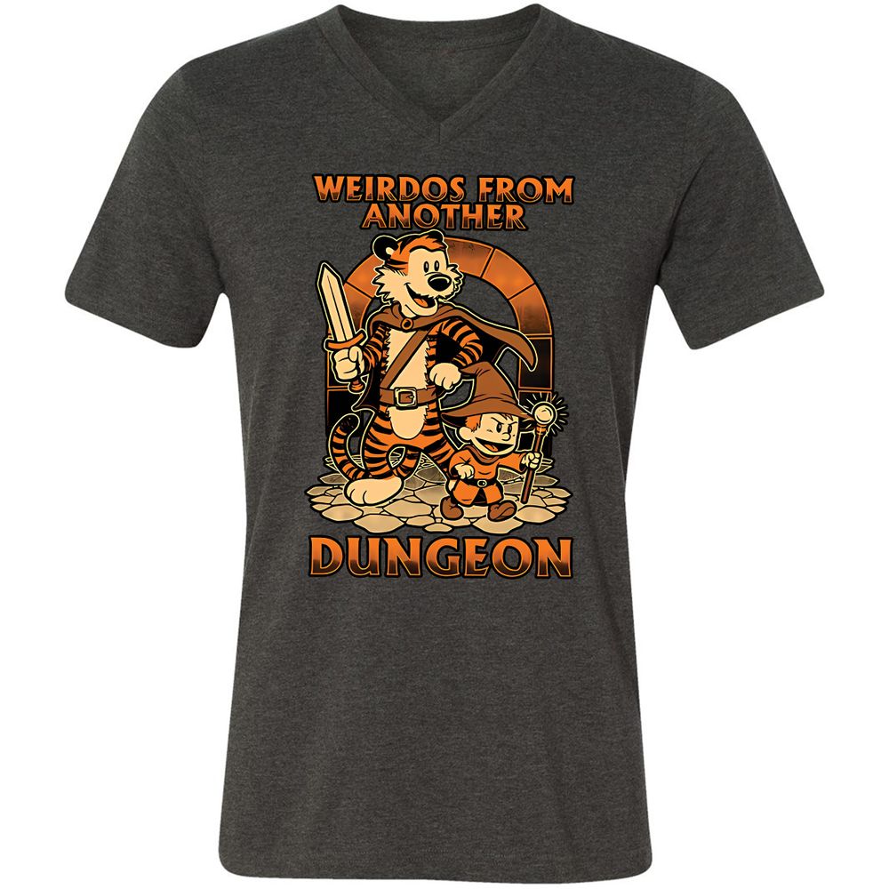 Unisex V-Neck T-Shirt - 4FR2JEGL - Dark Grey Heather - 8