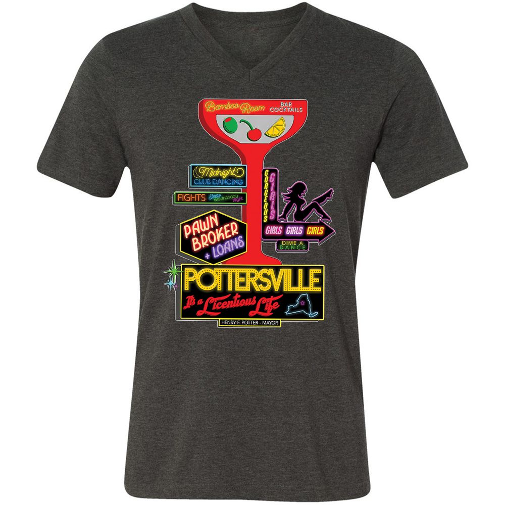 Unisex V-Neck T-Shirt - HMR5XC1A - Dark Grey Heather - 8