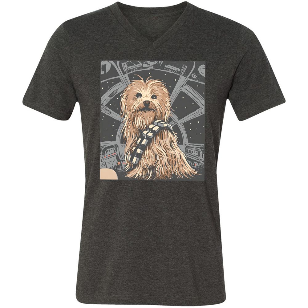 Unisex V-Neck T-Shirt - 5B4SERCY - Dark Grey Heather - 8