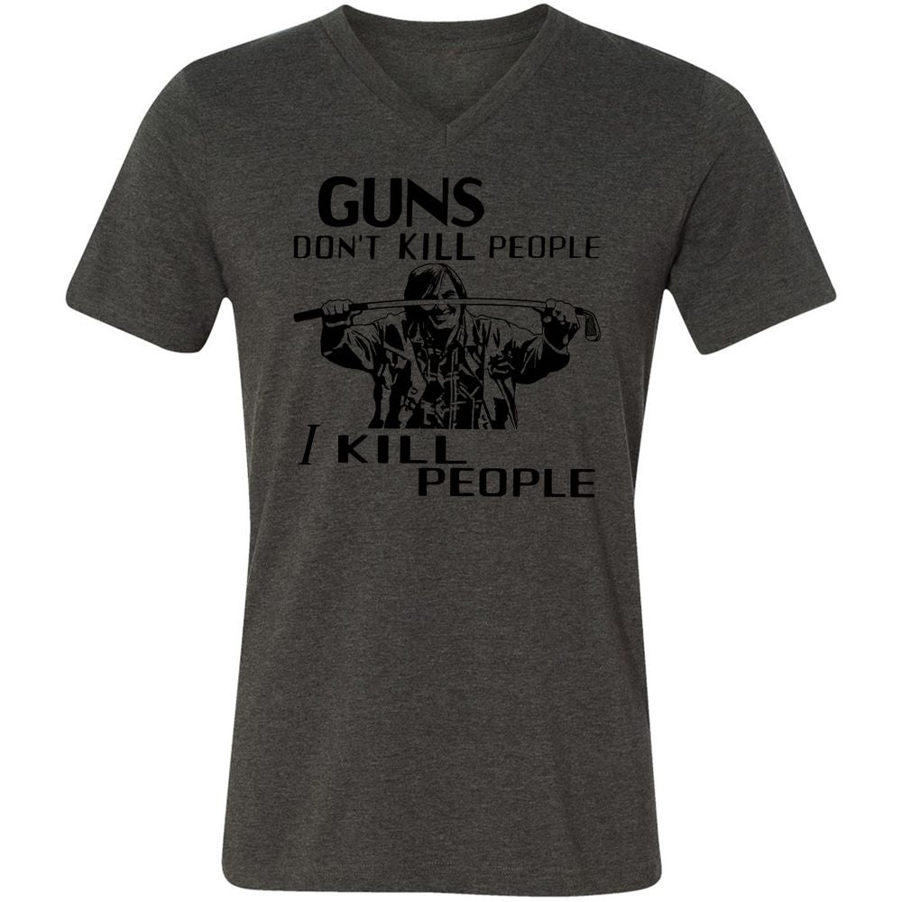 Unisex V-Neck T-Shirt - FERC8NSK - Dark Grey Heather - 8