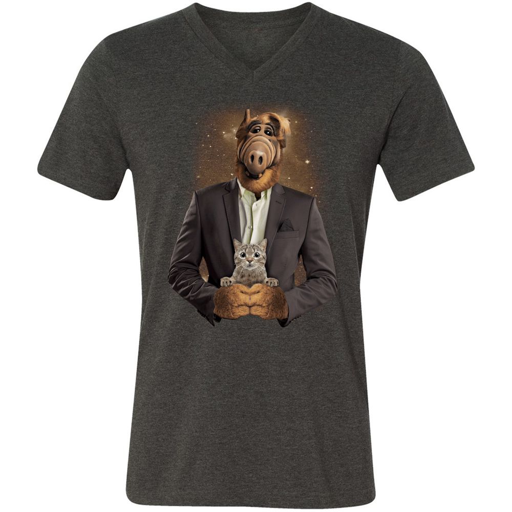 Unisex V-Neck T-Shirt - RHFGZGKW - Dark Grey Heather - 8