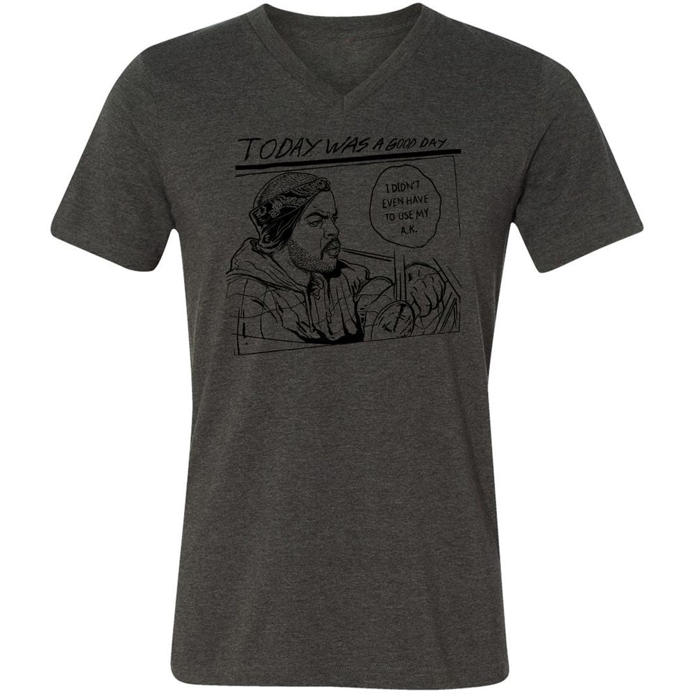 Unisex V-Neck T-Shirt - FKAZEEUL - Dark Grey Heather - 8