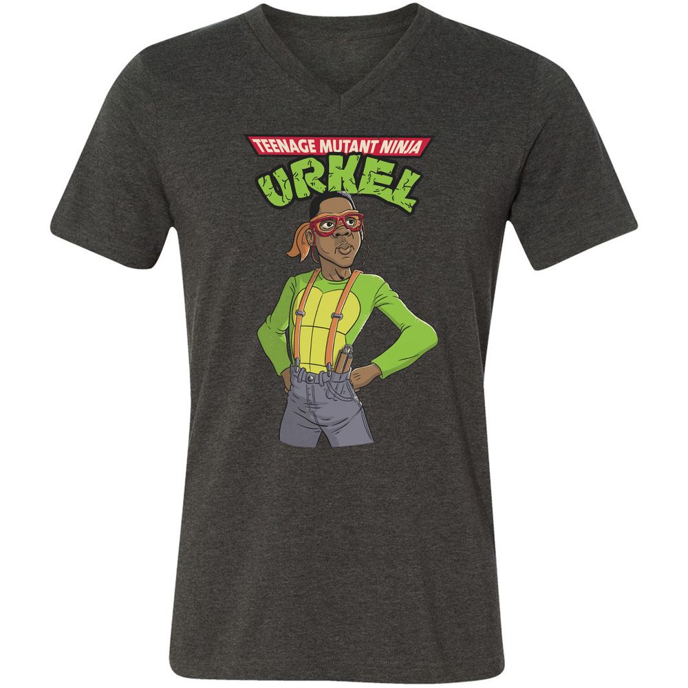 Unisex V-Neck T-Shirt - EBMSH3PW - Dark Grey Heather - 8