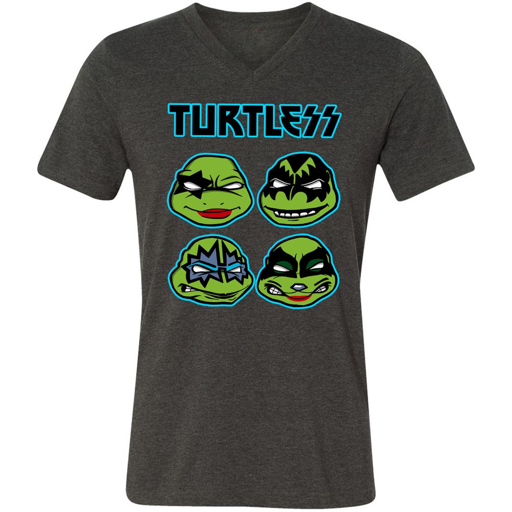 Unisex V-Neck T-Shirt - 8WTPWZHV - Dark Grey Heather - 8