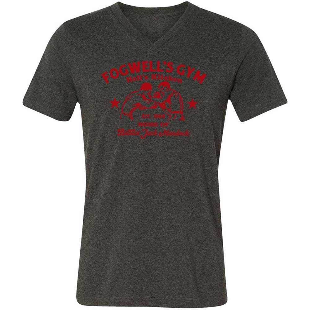 Unisex V-Neck T-Shirt - F72RK7BQ - Dark Grey Heather - 8