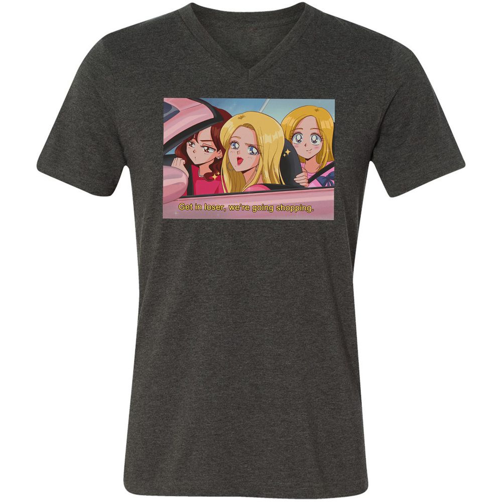Unisex V-Neck T-Shirt - L9165542 - Dark Grey Heather - 8