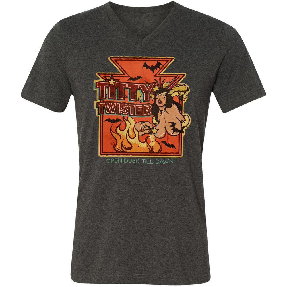 Unisex V-Neck T-Shirt - RK5363S9 - Dark Grey Heather - 8