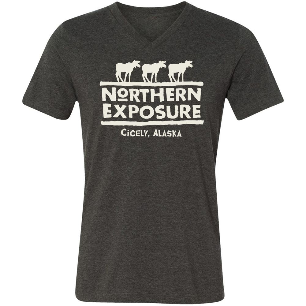 Unisex V-Neck T-Shirt - 9LMJQAS6 - Dark Grey Heather - 8