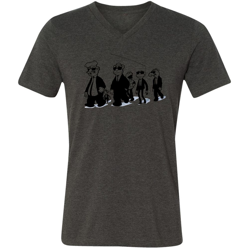 Unisex V-Neck T-Shirt - 8Q43LB3F - Dark Grey Heather - 8