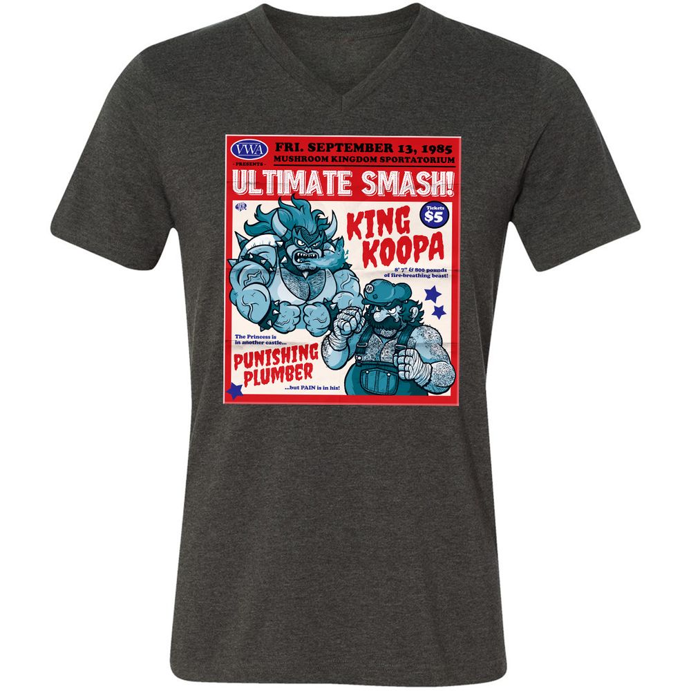 Unisex V-Neck T-Shirt - F5QCC2Q6 - Dark Grey Heather - 8