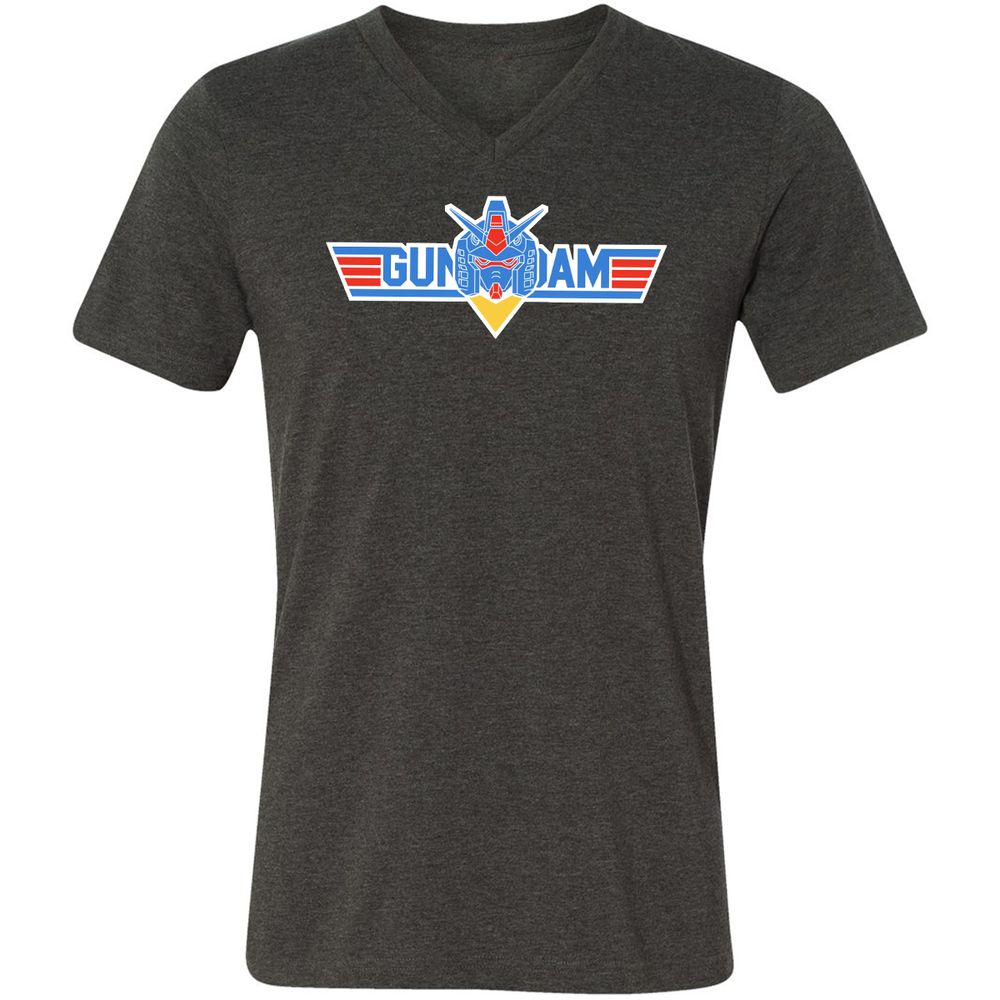 Unisex V-Neck T-Shirt - GL2LNRG3 - Dark Grey Heather - 8