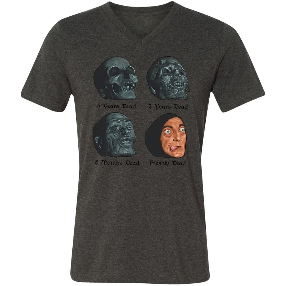Unisex V-Neck T-Shirt - CAFY47VA - Dark Grey Heather - 8