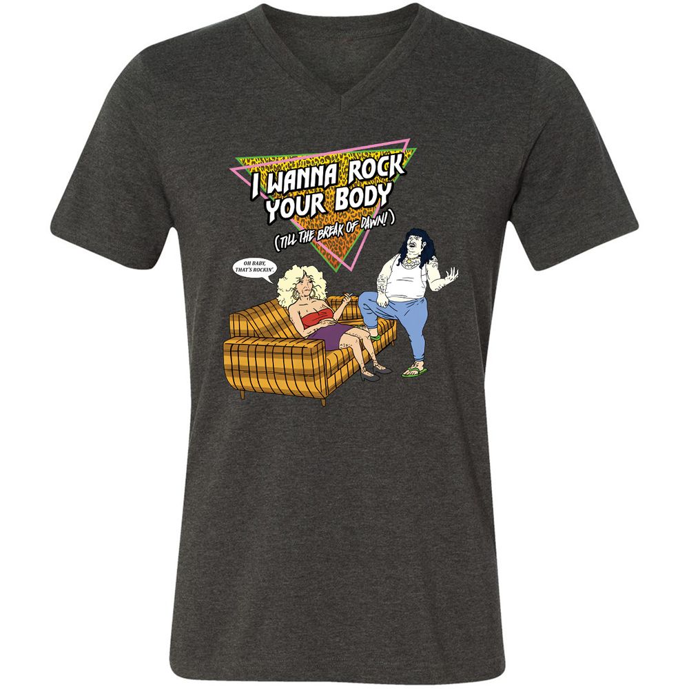 Unisex V-Neck T-Shirt - HRX941V9 - Dark Grey Heather - 8