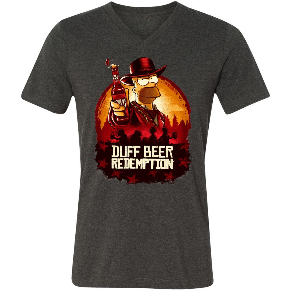 Unisex V-Neck T-Shirt - 3753U7E8 - Dark Grey Heather - 8