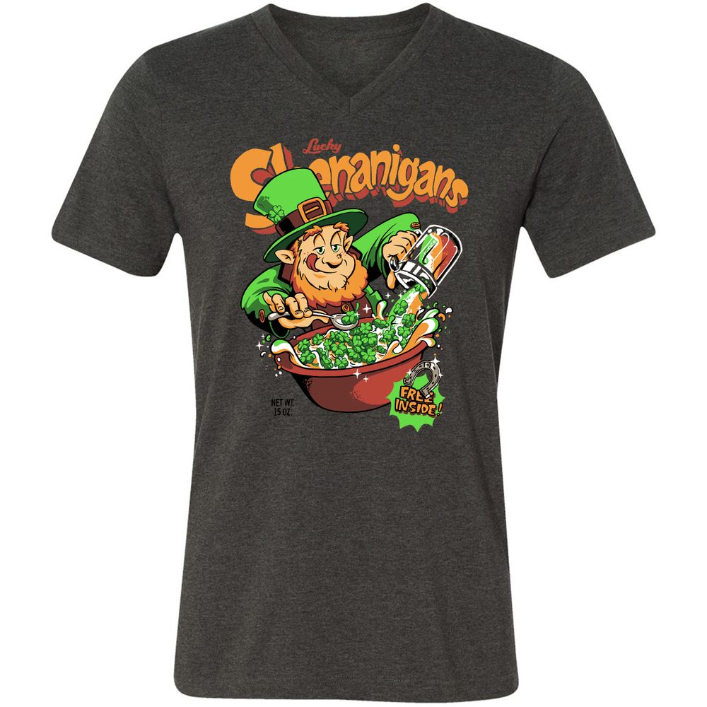 Unisex V-Neck T-Shirt - 9STXQUED - Dark Grey Heather - 8