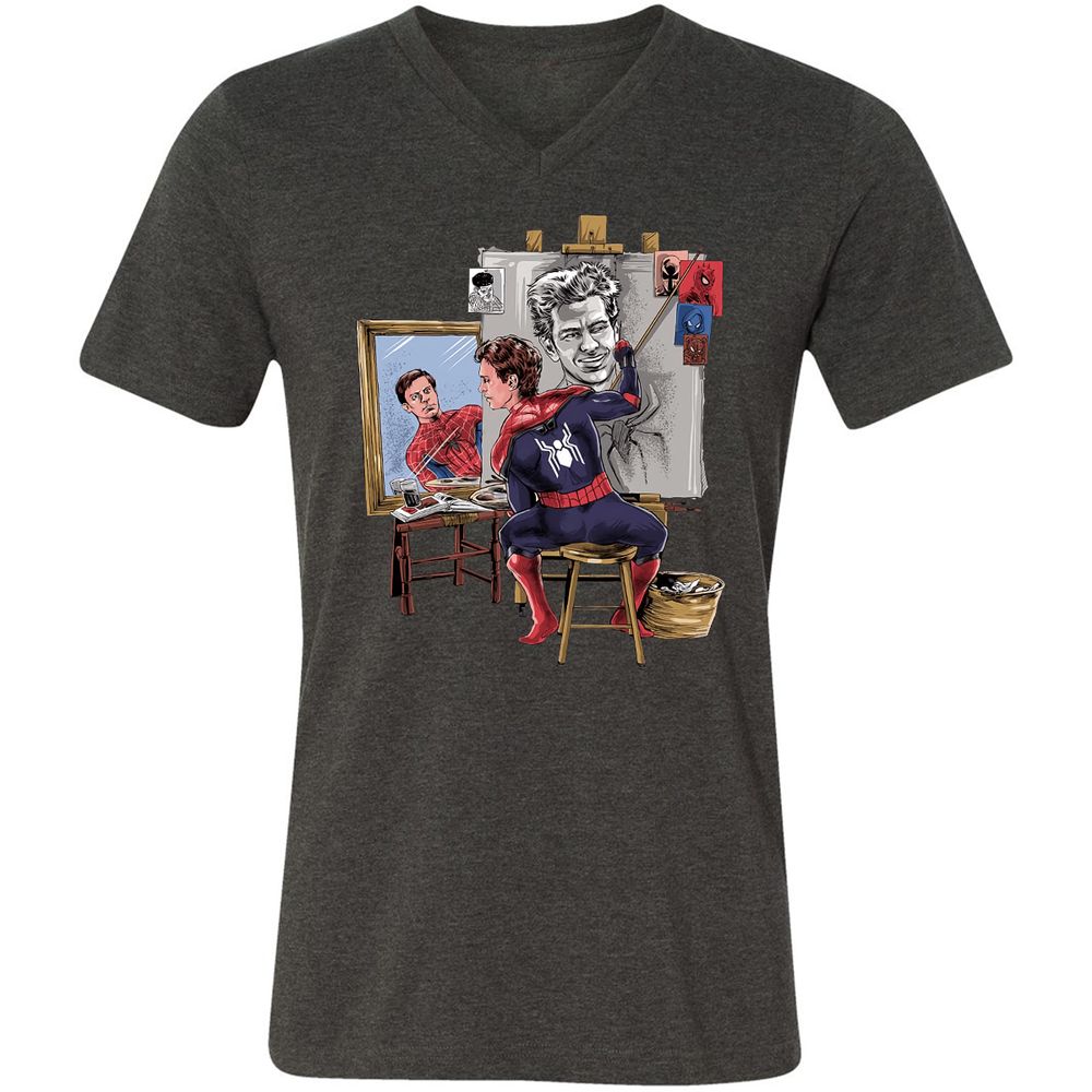 Unisex V-Neck T-Shirt - NHQ8TF3B - Dark Grey Heather - 8