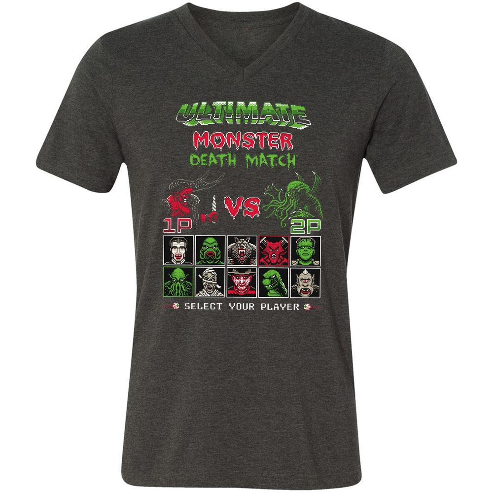 Unisex V-Neck T-Shirt - CETDZB2M - Dark Grey Heather - 8