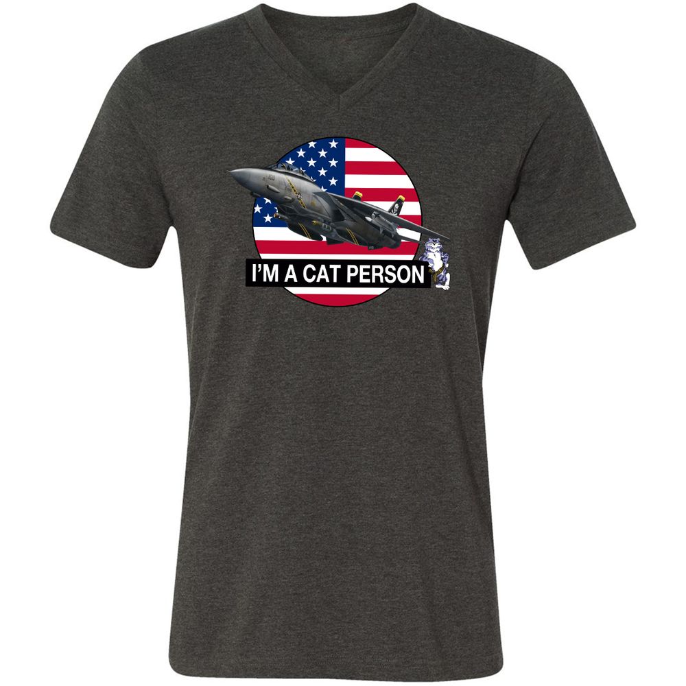 Unisex V-Neck T-Shirt - 4ZERJVXQ - Dark Grey Heather - 8