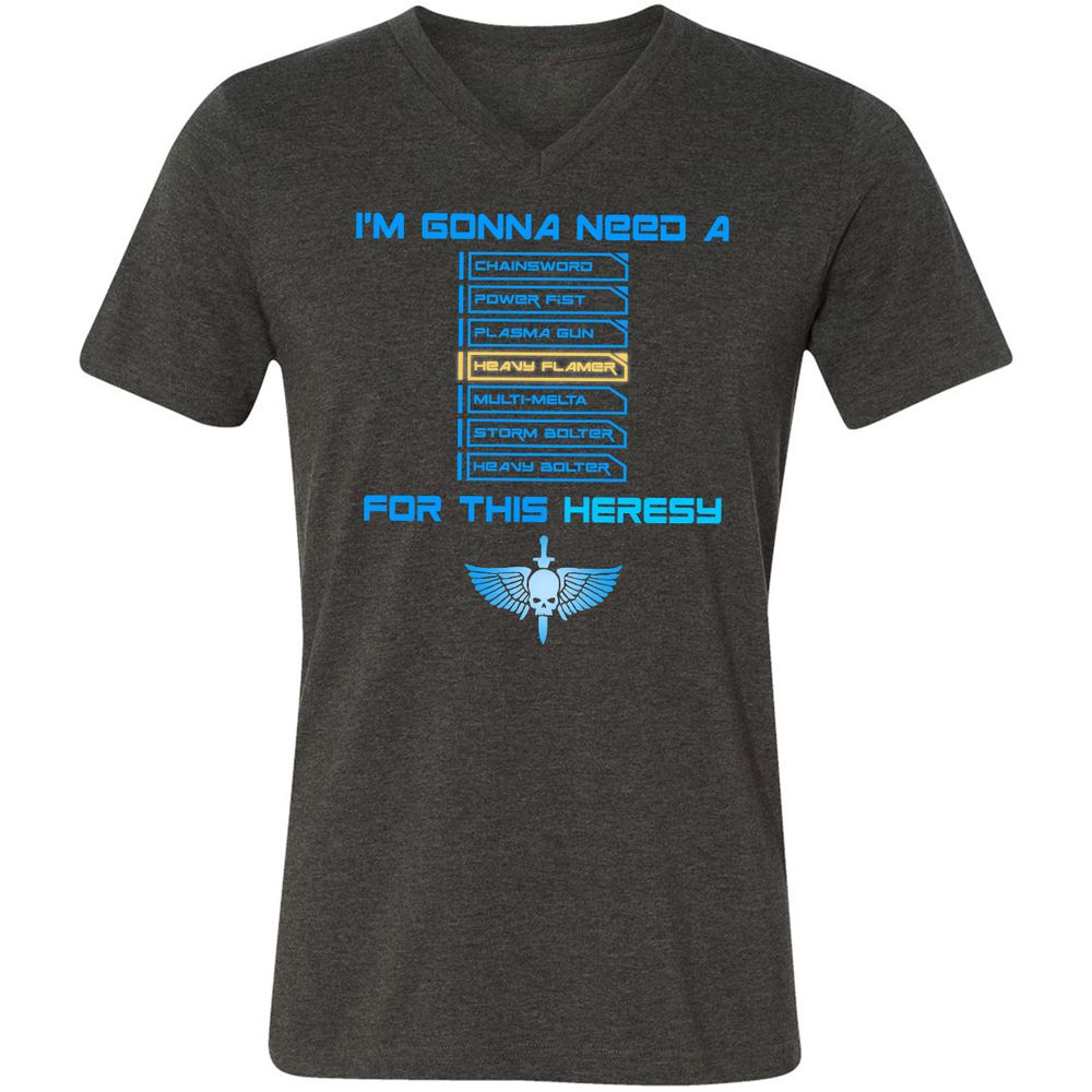 Unisex V-Neck T-Shirt - BLZQ53P1 - Dark Grey Heather - 8