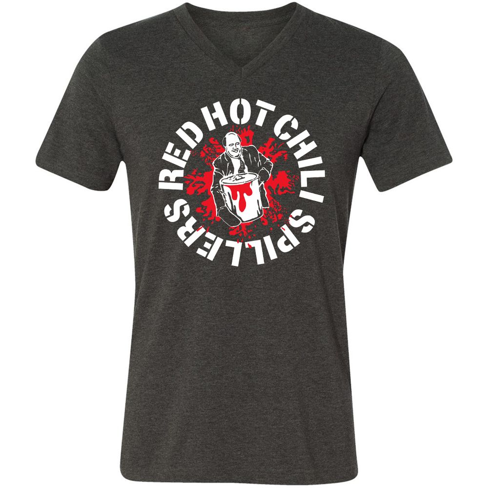 Unisex V-Neck T-Shirt - 8PHQ6CLJ - Dark Grey Heather - 8