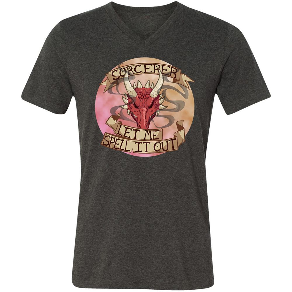 Unisex V-Neck T-Shirt - 4BV1KCW1 - Dark Grey Heather - 8