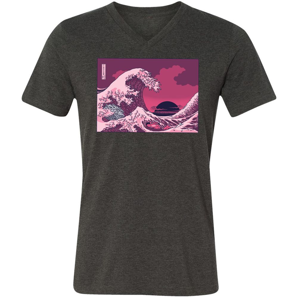 Unisex V-Neck T-Shirt - X3K16NQX - Dark Grey Heather - 8