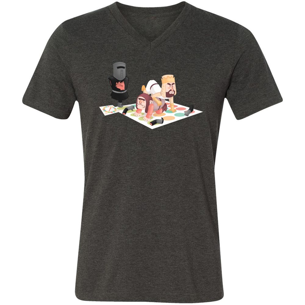 Unisex V-Neck T-Shirt - 262UKWCJ - Dark Grey Heather - 8