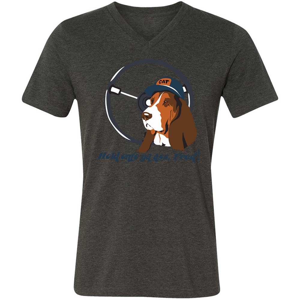 Unisex V-Neck T-Shirt - TGQK1EWD - Dark Grey Heather - 8