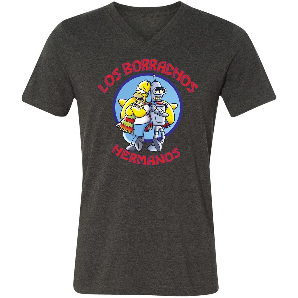 Unisex V-Neck T-Shirt - 3T54S7RJ - Dark Grey Heather - 8