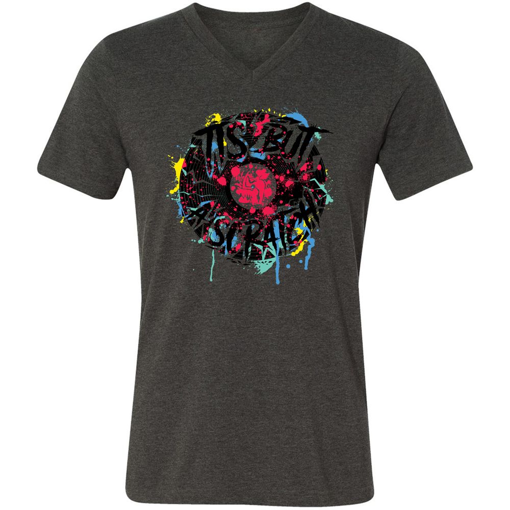 Unisex V-Neck T-Shirt - CKR651FE - Dark Grey Heather - 8