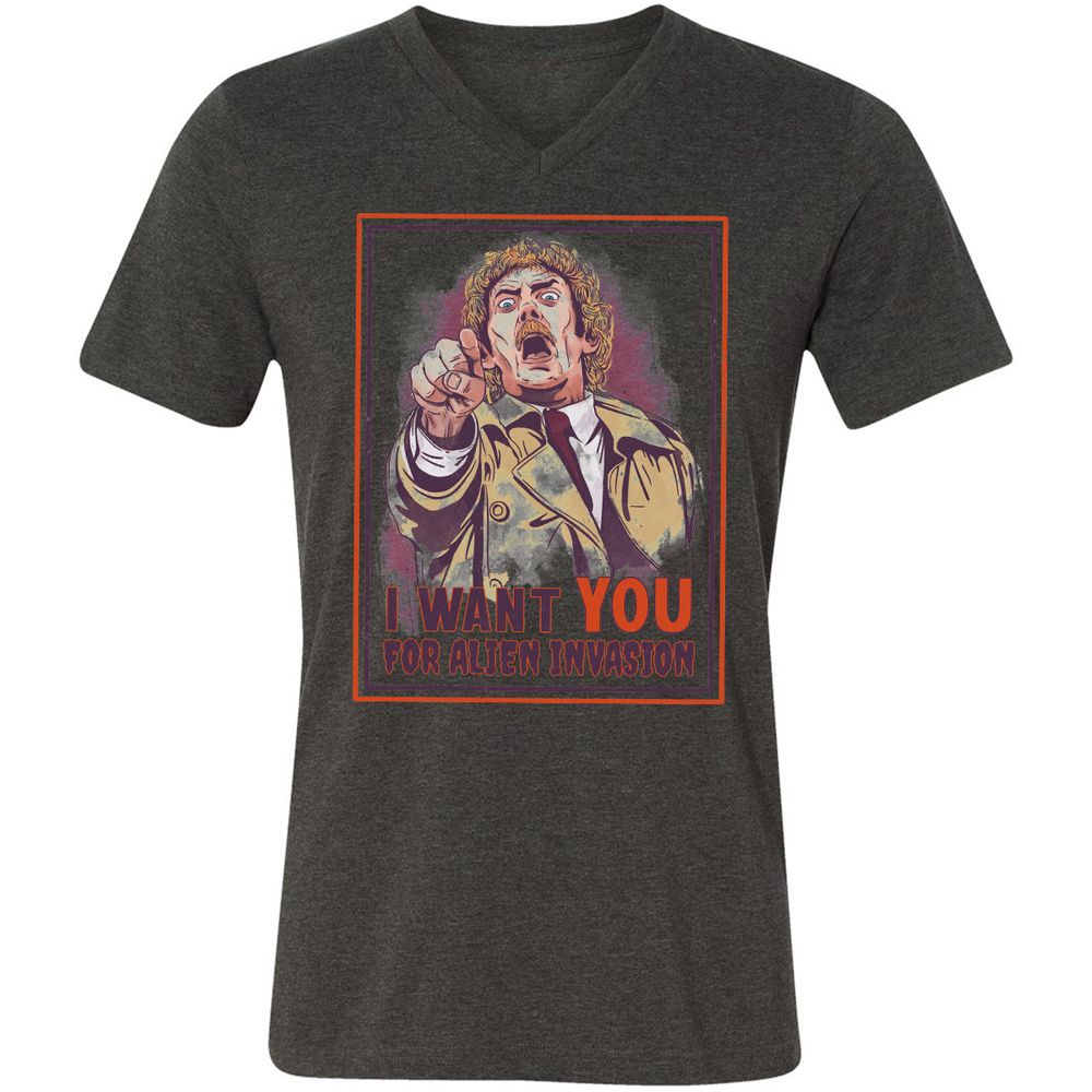 Unisex V-Neck T-Shirt - 4N2LMQPR - Dark Grey Heather - 8