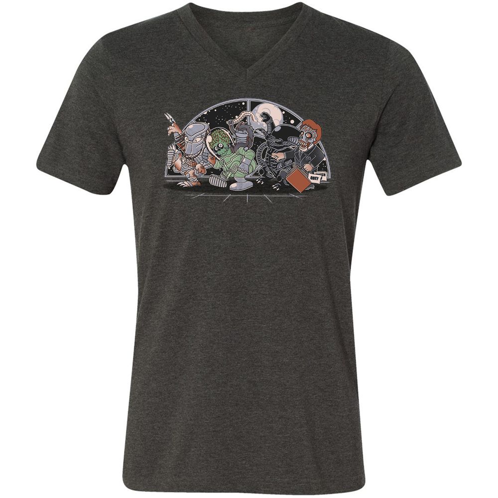 Unisex V-Neck T-Shirt - 8N4DM9Y6 - Dark Grey Heather - 8