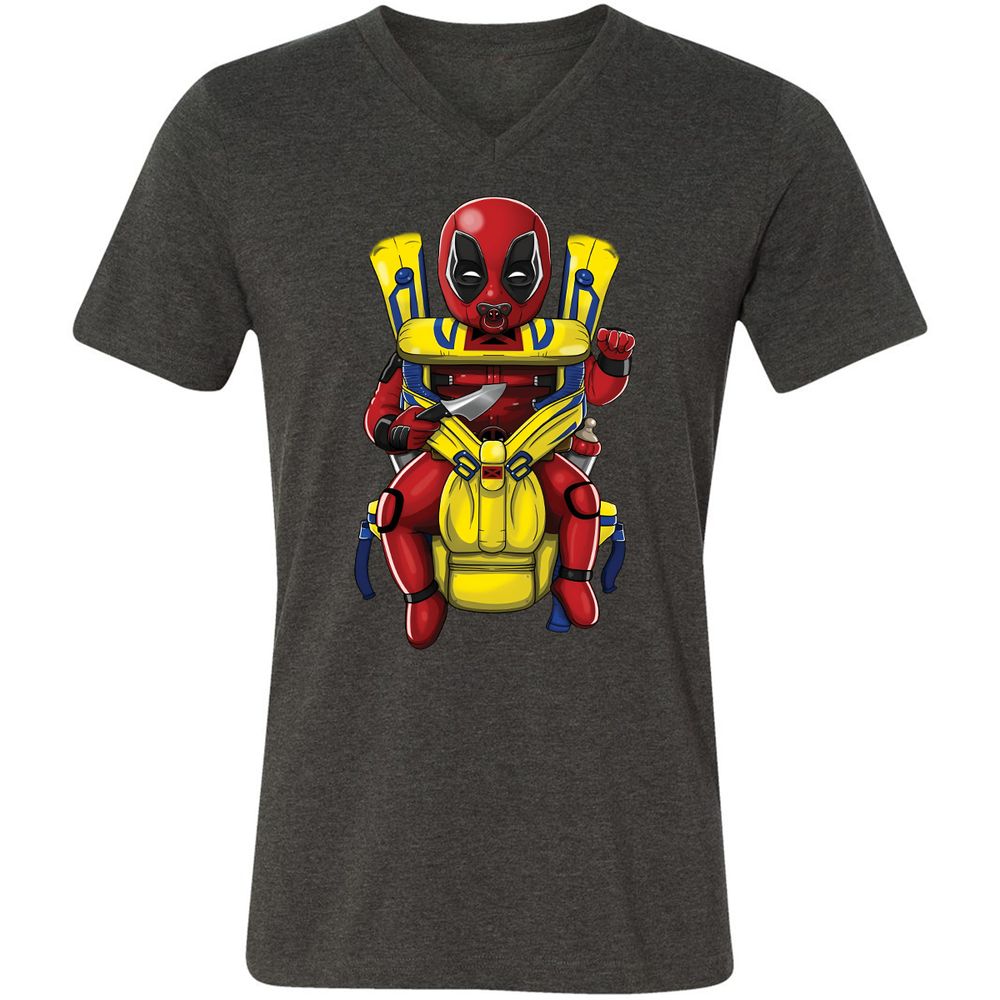 Unisex V-Neck T-Shirt - ZQTCWQ7D - Dark Grey Heather - 8