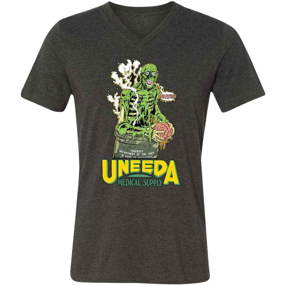 Unisex V-Neck T-Shirt - VMRC8YNC - Dark Grey Heather - 8