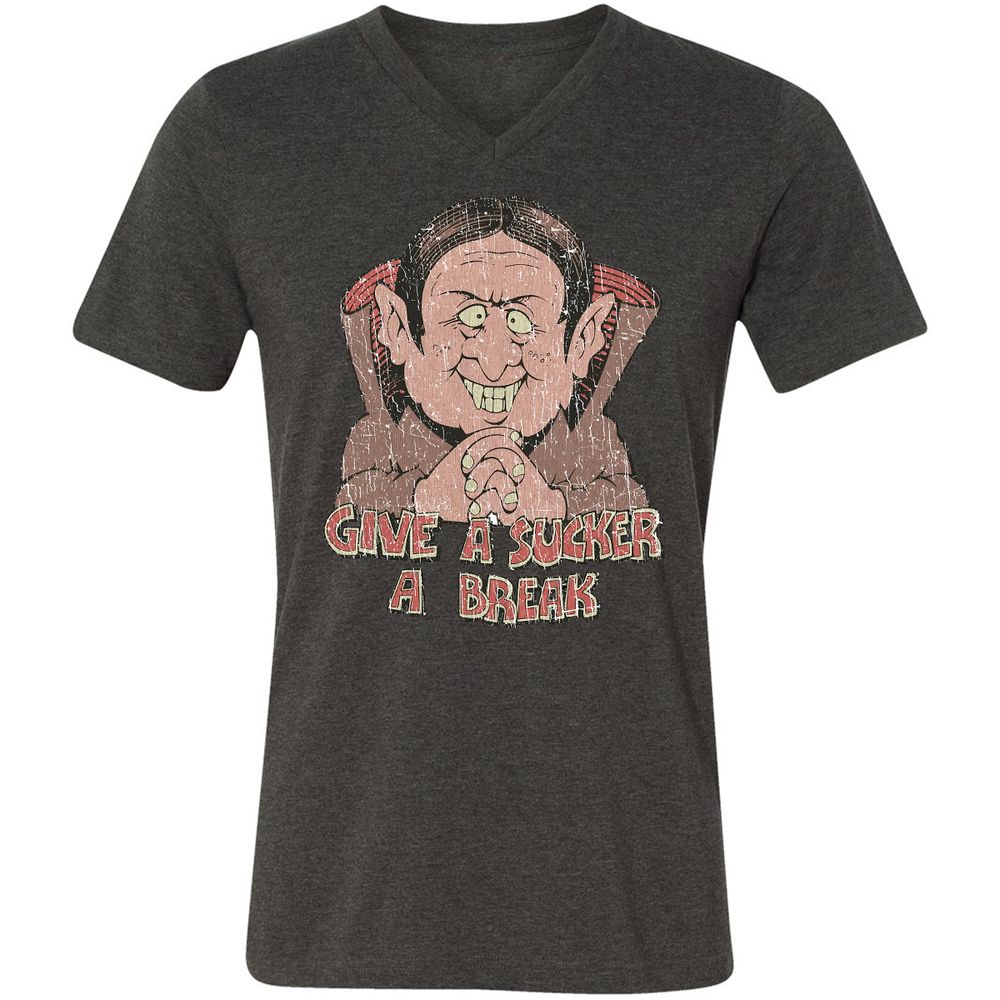 Unisex V-Neck T-Shirt - XUHY64K5 - Dark Grey Heather - 8