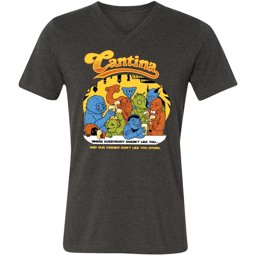 Unisex V-Neck T-Shirt - H28W73HL - Dark Grey Heather - 8