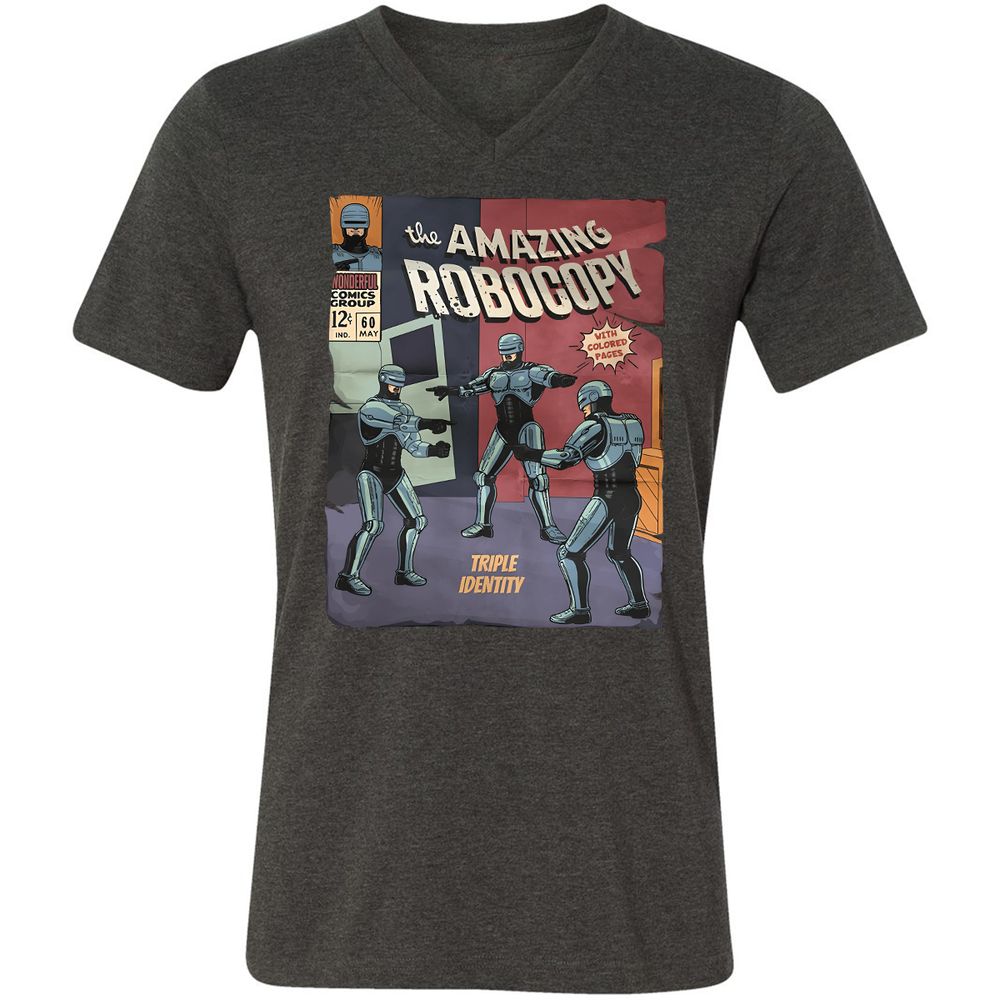 Unisex V-Neck T-Shirt - RUGQH3AP - Dark Grey Heather - 8