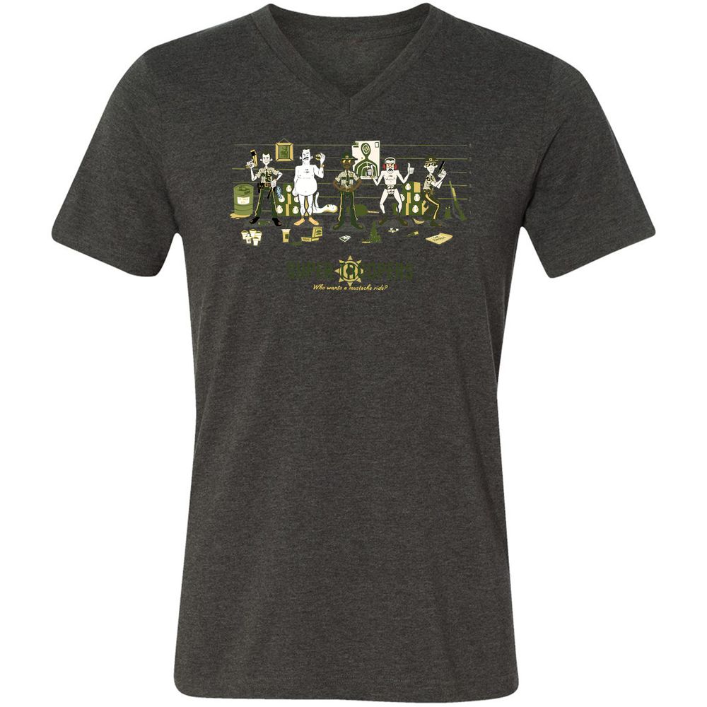 Unisex V-Neck T-Shirt - J8RQCGG5 - Dark Grey Heather - 8