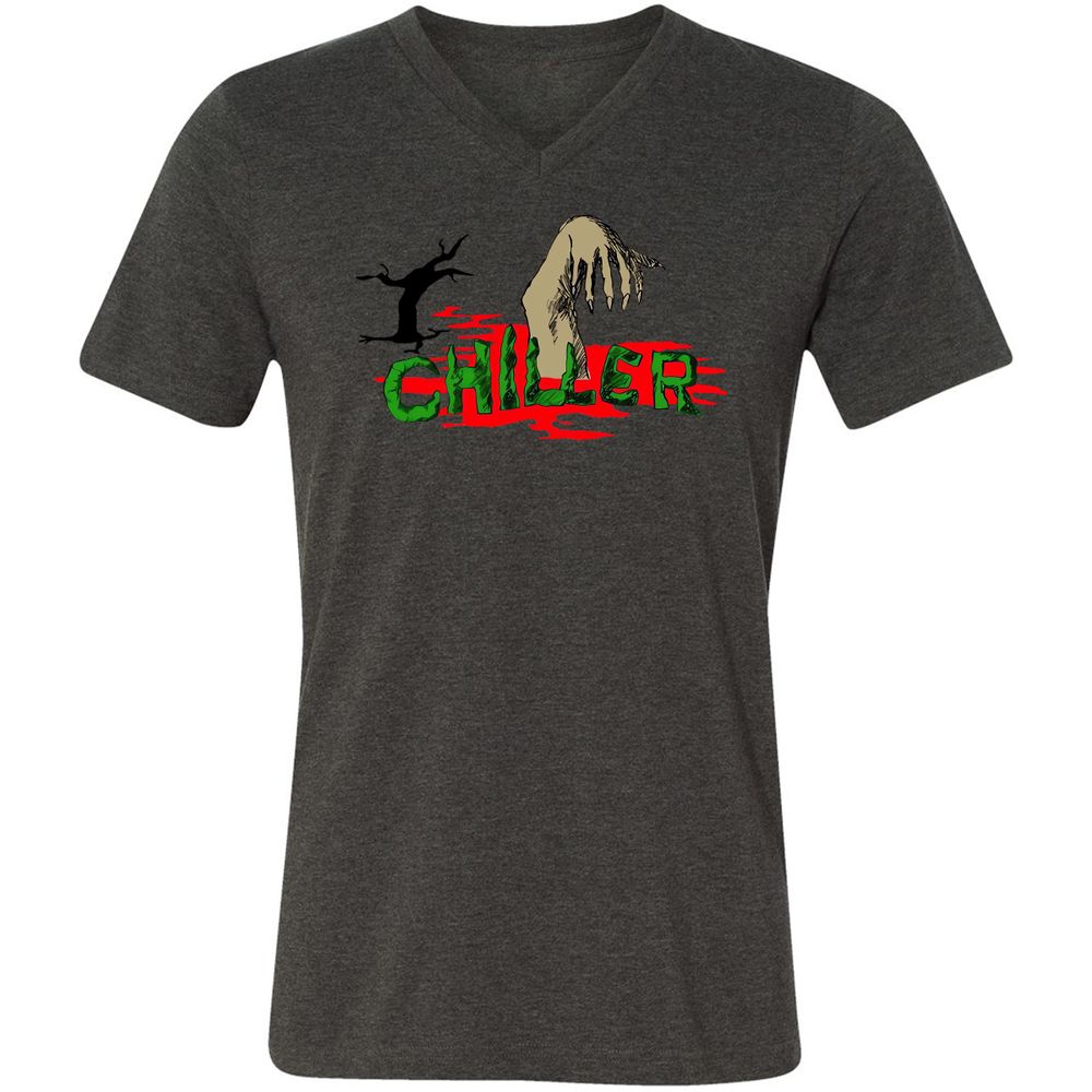 Unisex V-Neck T-Shirt - 1J7SCZN2 - Dark Grey Heather - 8