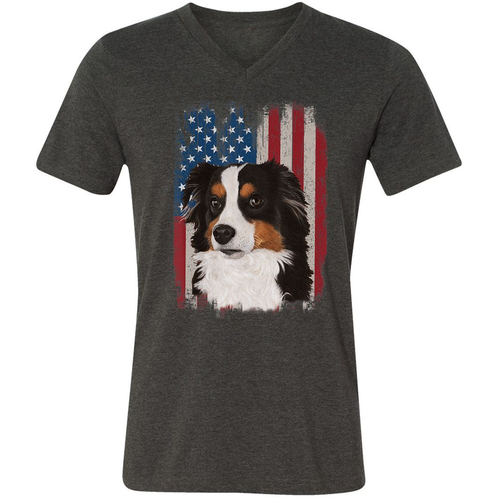 Unisex V-Neck T-Shirt - 1FRJDT65 - Dark Grey Heather - 8