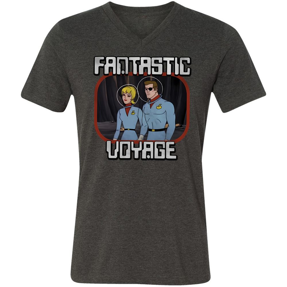 Unisex V-Neck T-Shirt - NTZK2V2J - Dark Grey Heather - 8
