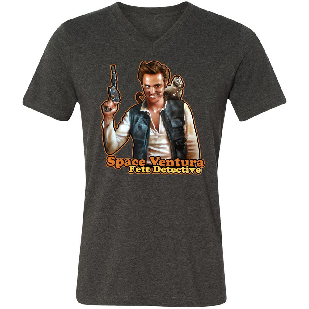 Unisex V-Neck T-Shirt - TS3KR6DQ - Dark Grey Heather - 8