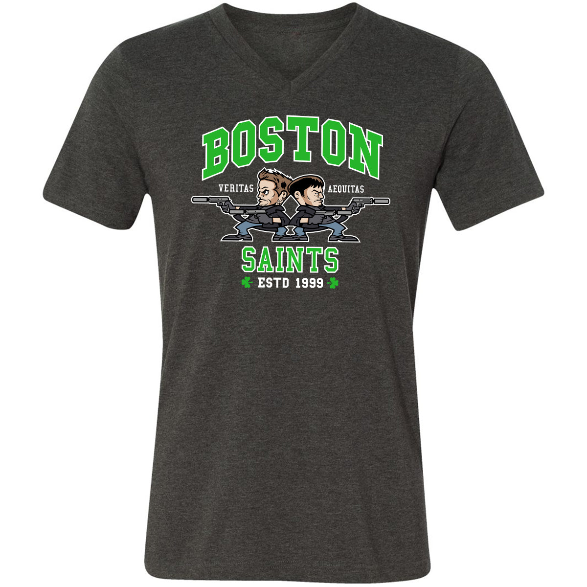 Unisex V-Neck T-Shirt - 3KBJWPQ1 - Dark Grey Heather - 8