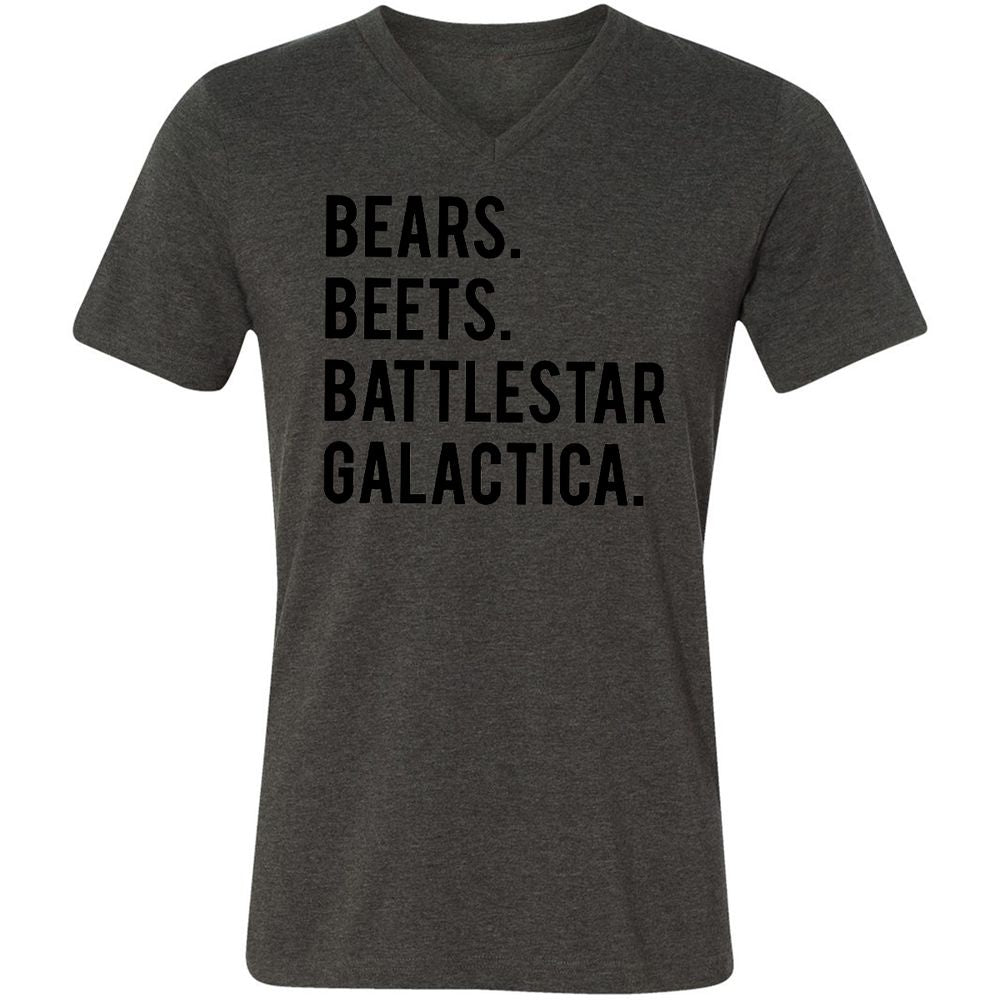 Unisex V-Neck T-Shirt - V7HFS8ZH - Dark Grey Heather - 8