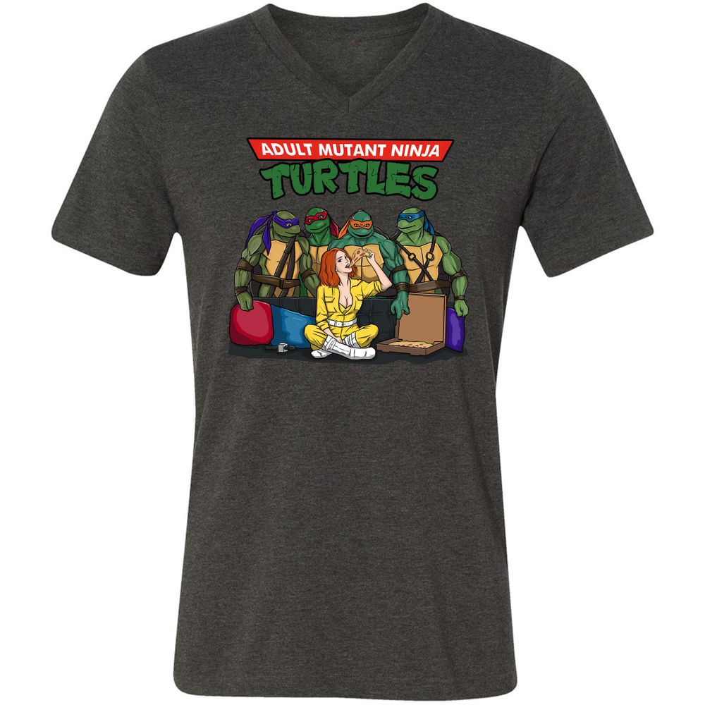 Unisex V-Neck T-Shirt - FBJ6BTTV - Dark Grey Heather - 8